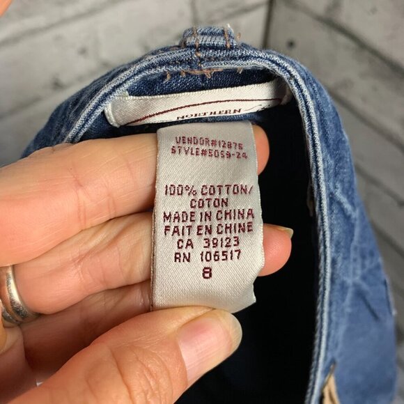 Vintage Denim Jorts Mid High Rise Baggy Relaxed Fit Front Tie Jean Bermuda Short - Picture 9 of 9